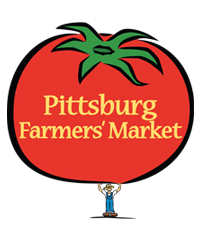 pittsburg farmers market logo person holding a tomoto